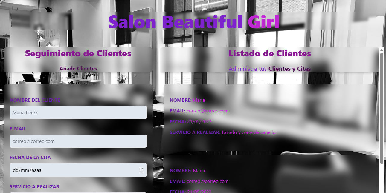 imagen de proyecto de app para salon de belleza